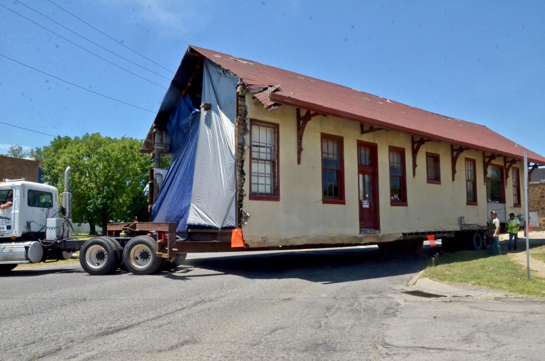 Train depot moved to new home